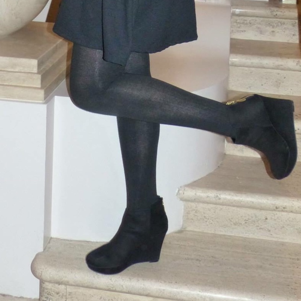 Black Wedge Booties - Christian Siriano